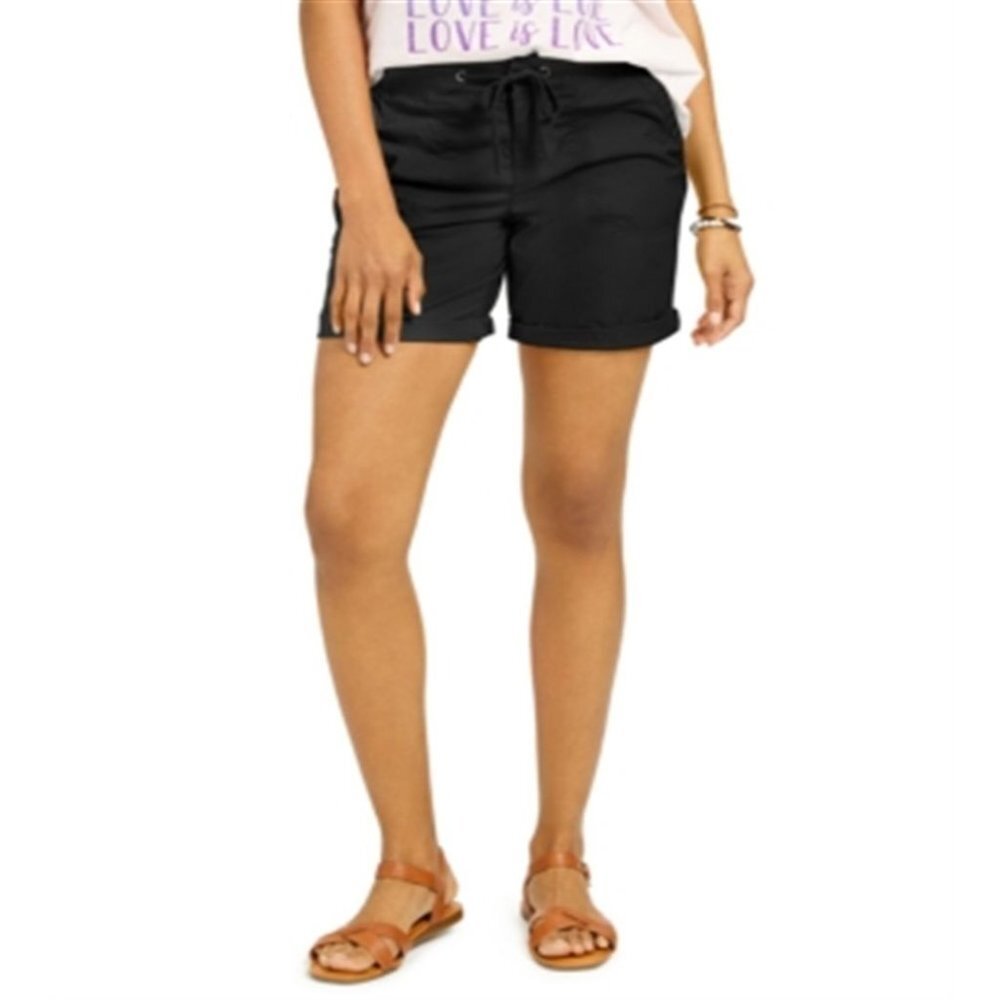 NWT Style & Co Women's Knit Waistband Shorts in Deep Black - Size Petite Small
